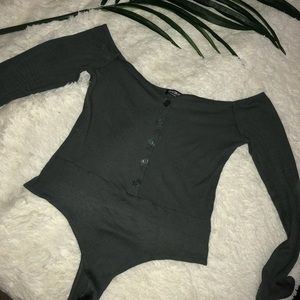 Off the shoulder bodysuit long sleeve